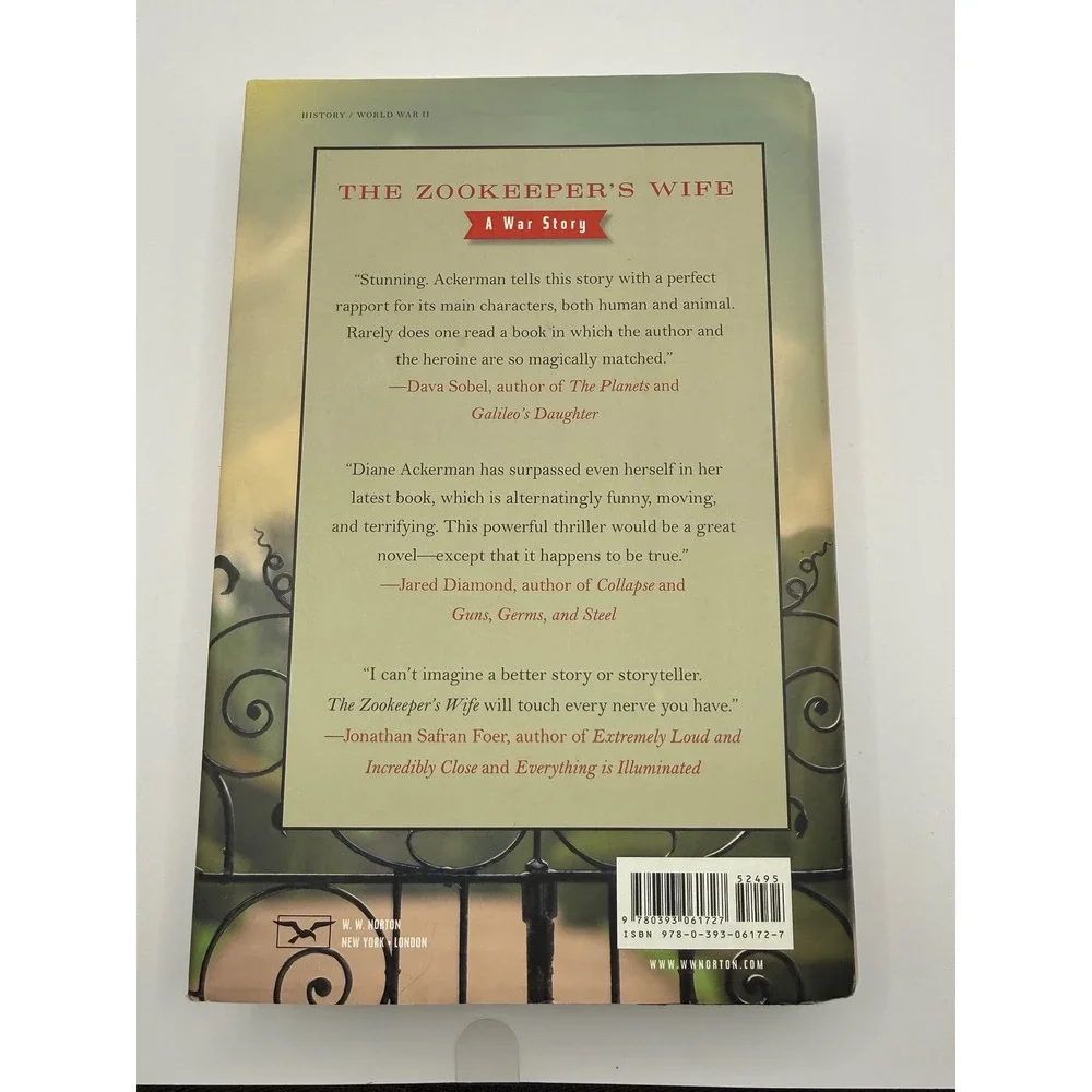 The Zookeepers Wife A War Story Diane Ackerman‎ Hardcover WWII History Poland